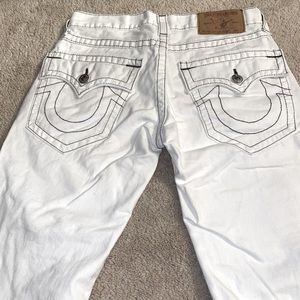 White True Religion Mens Ripped Shorts 